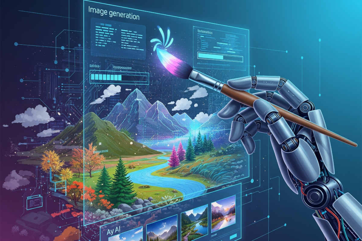 Une IA créant une image.
